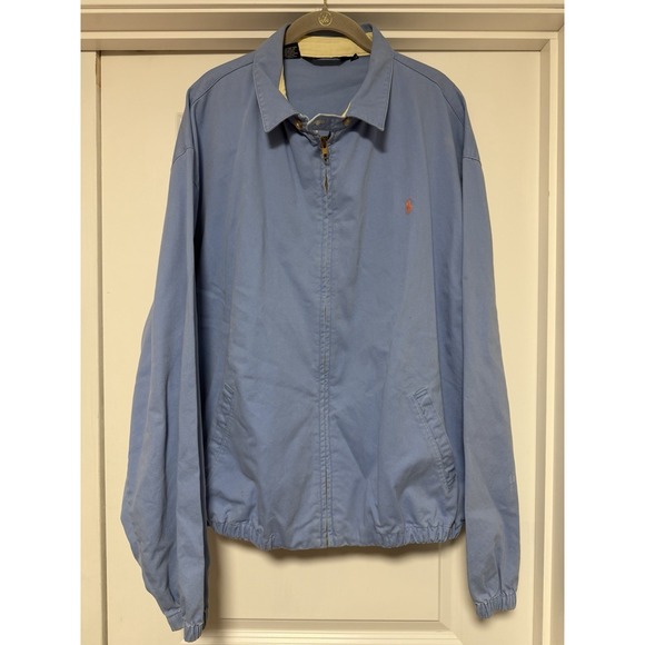 Polo by Ralph Lauren Vintage Swing Harrington Jacket 90s Blue Men's Jacket 2XL